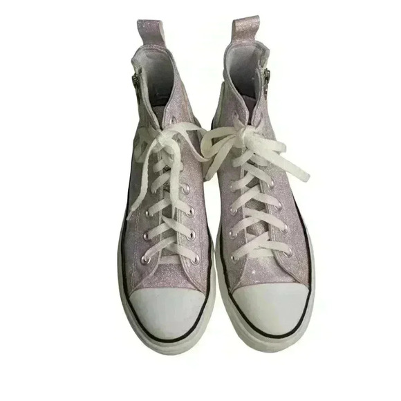 Converse Kids Size 5 Chuck Taylor All Star Lugged High Top Vapor Violet/White - Picture 2 of 10